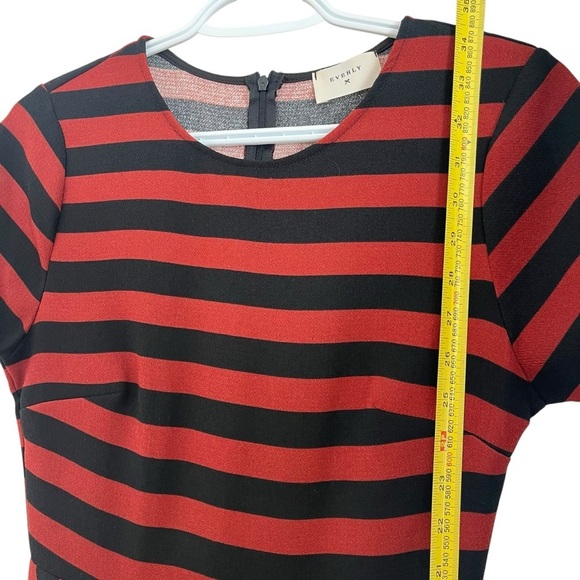 Everly Anthropologie skater retro striped short sleeve zip up dress women small - Picture 9 of 10